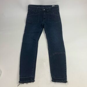 Free People We The Free Dark wash Skinny denim jeans SZ 28 Raw hem Stretch NWOT